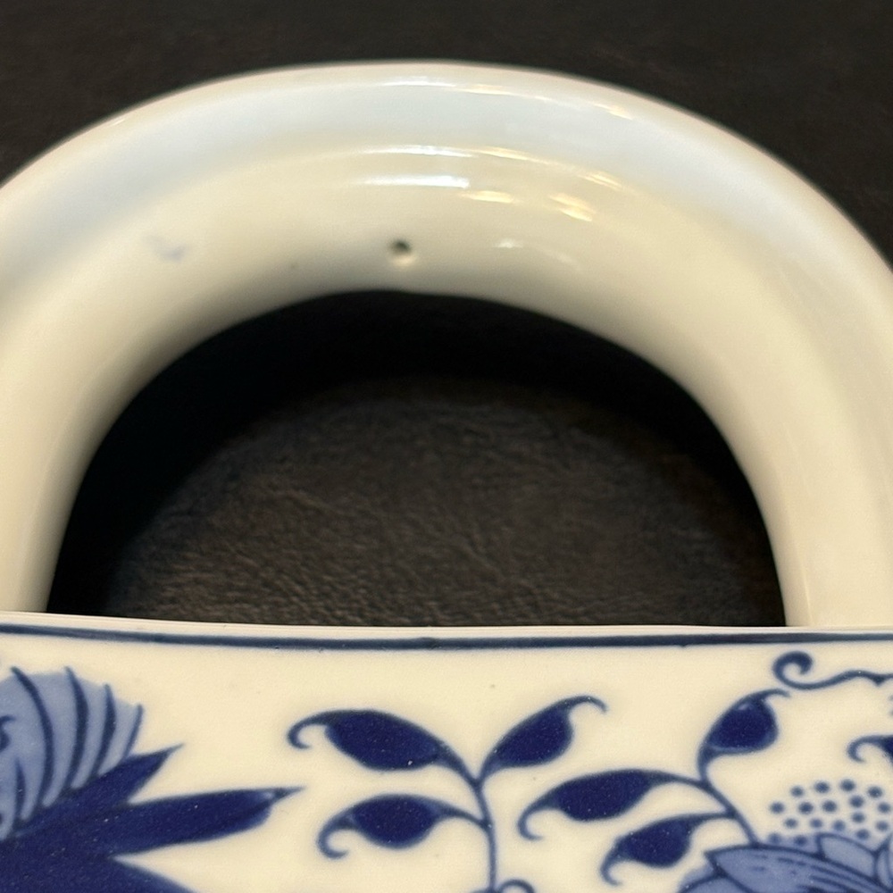 Formalities By Baum Bros Vase Basket Cobalt Blue And White - Picture 7 of 12